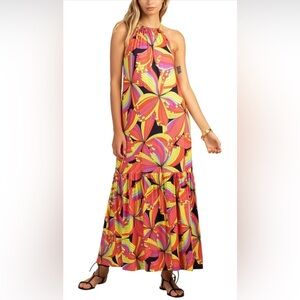 Trina Turk Colorful Abstract Maxi Dress